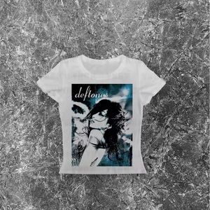 Graphic White Crop Top